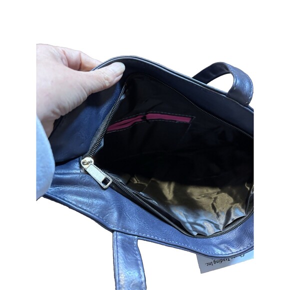 Women's Handbag Satchel Purse Butterfly Detail One Size CHUNS Navy NWT - Picture 6 of 6